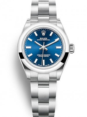 rolex oyster perpetual lady 28mm blaues zifferblatt 276200