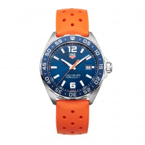 TAG Heuer formula 1 43mm herrenuhr orange gummiarmband WAZ1010.FT8028